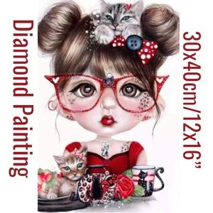 Cat Mom DIY 5D Full Round Drill Diamond Painting